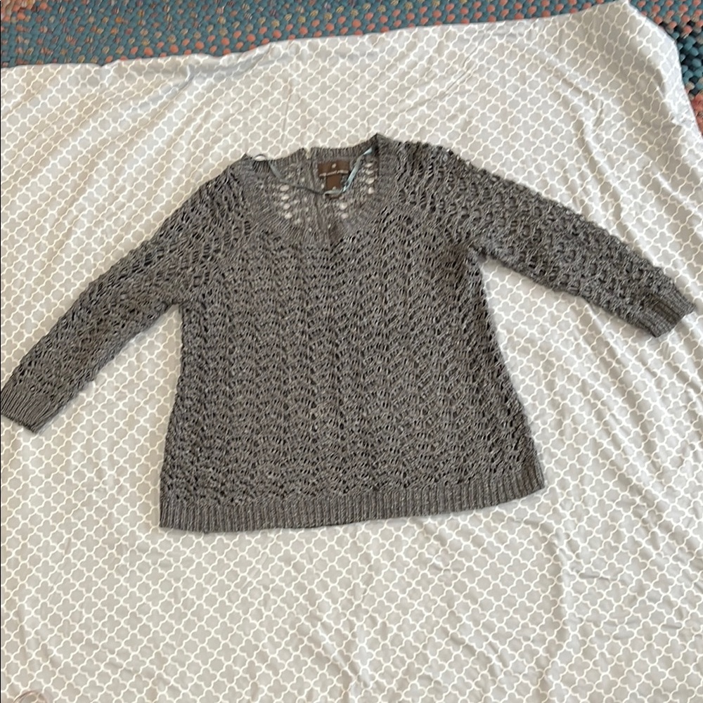 FENN WRIGHT MANSON Gray open weave sweater